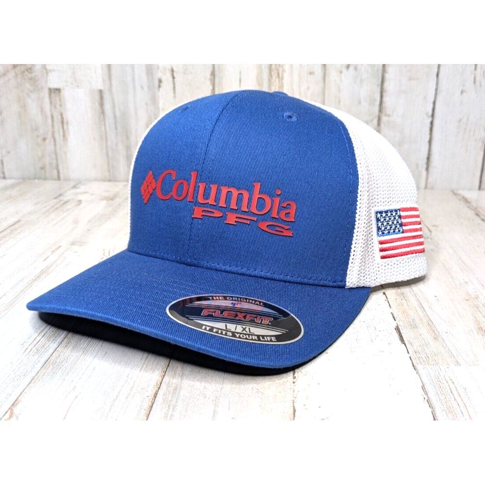 Columbia PFG USA Flag Flexfit Cap L/XL NEW‎